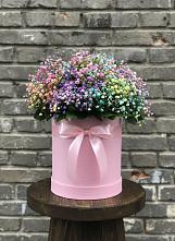 Цветочная композиция из Гипсофила и Розы в шляпной коробке #REPLACE_PRED# Шилово