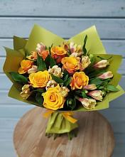 Букет цветов из:  Альстромерии и Розы в Шилово