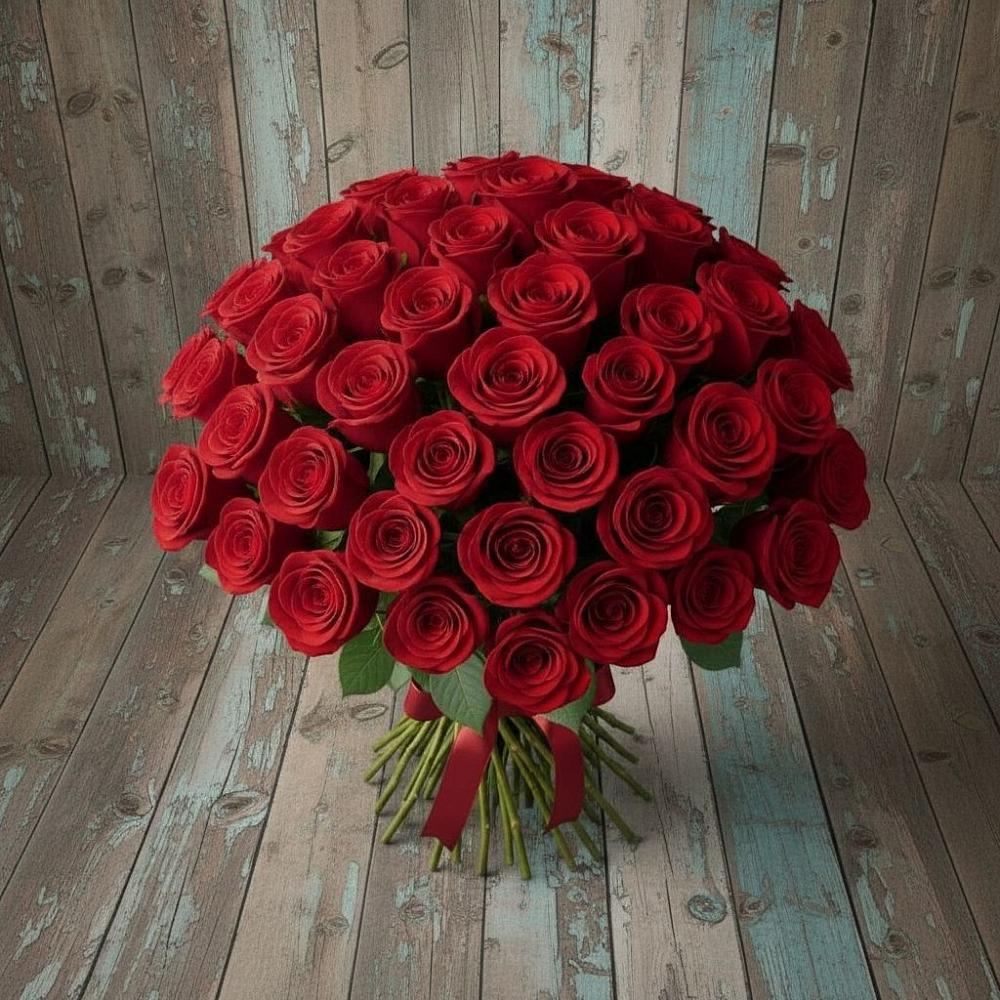 Букет 55 Красных роз Фридом в Шилово