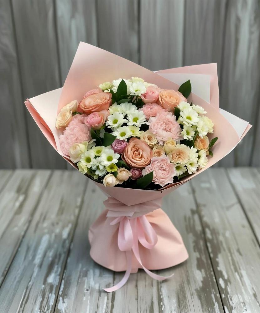 Букет цветов из: Гвоздики, Розы и Хризантемы в Шилово