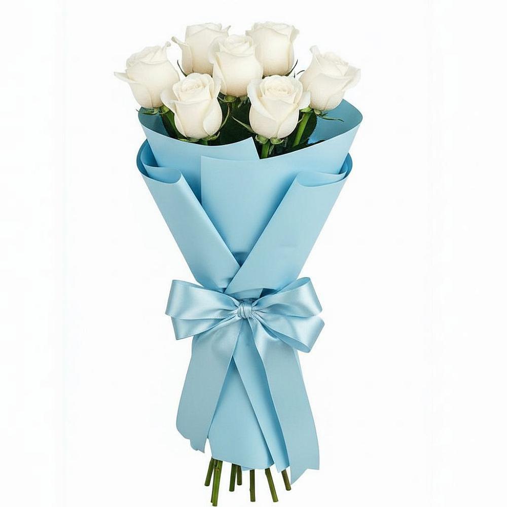 Букет 7 белых роз Проуд в Шилово