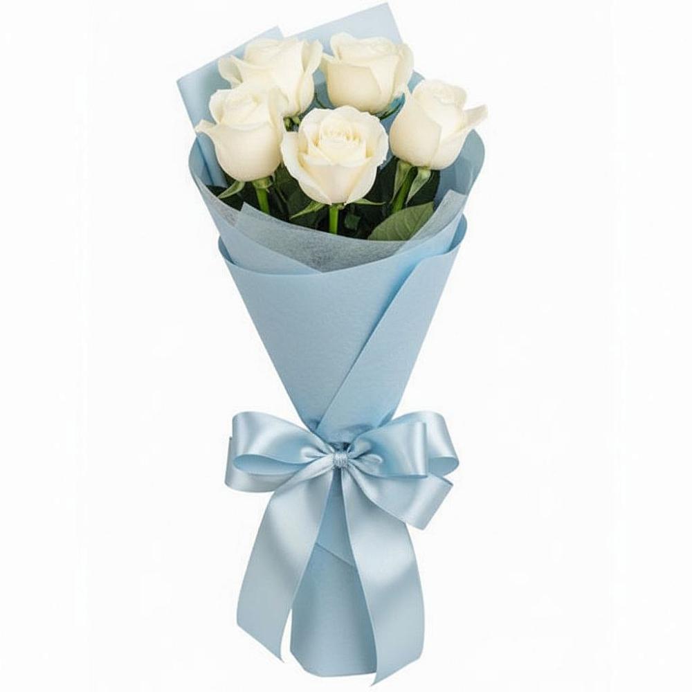 Букет 5 Белых роз Проуд в Шилово