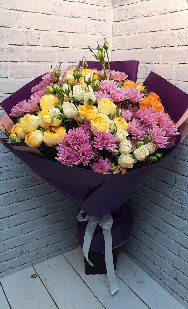 Букет цветов из: Хризантемы и Розы в Шилово
