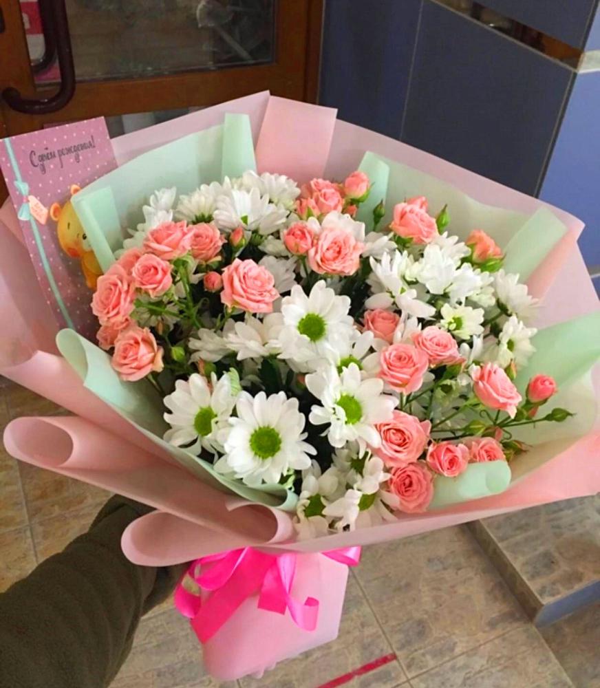 Букет цветов из: Розы и Хризантемы в Шилово