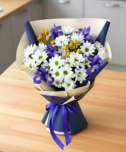 Букет цветов из:  Розы, Ирисы и Хризантемы в Шилово