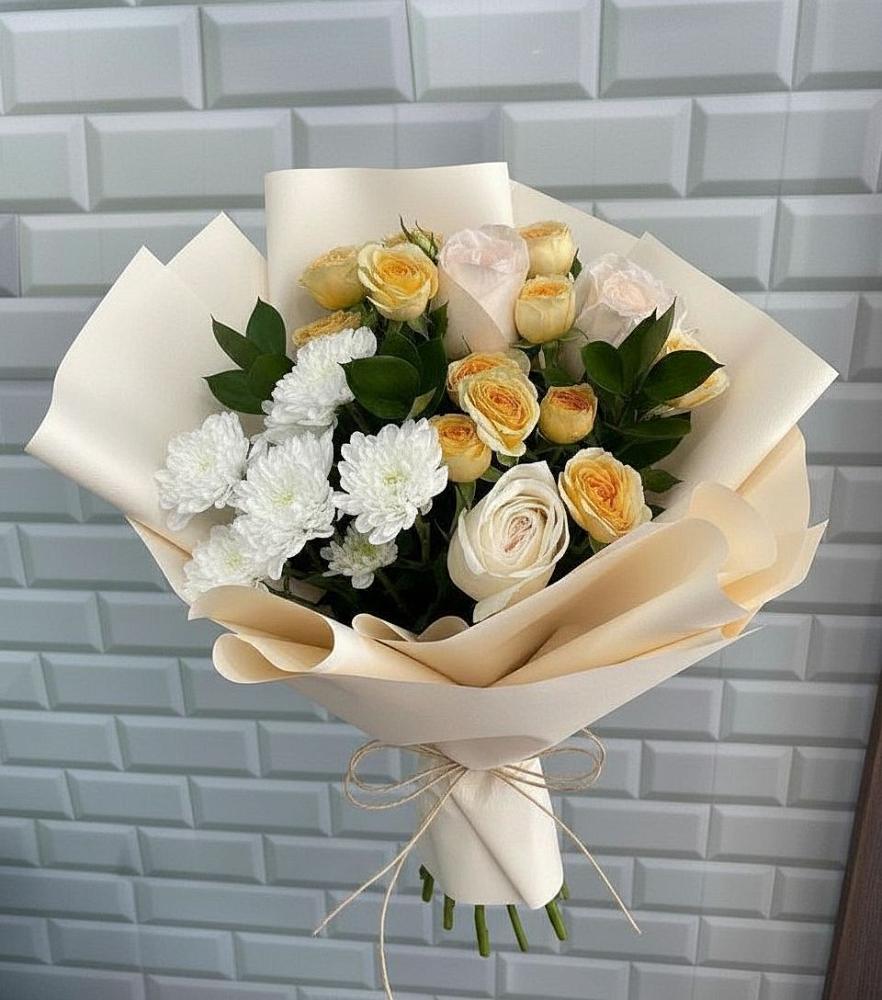 Букет цветов из: Розы и Хризантемы в Шилово