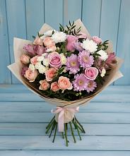 Букет цветов из:  Хризантемы, Розы и Альстромерии #REPLACE_PRED# Шилово