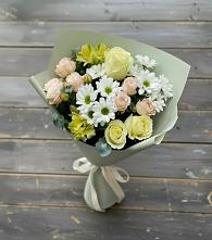 Букет цветов из:  Альстромерии, Розы и Хризантемы в Шилово