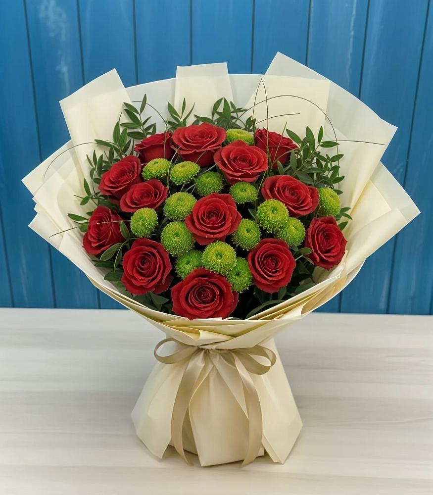 Букет цветов из: Розы и Хризантемы в Шилово